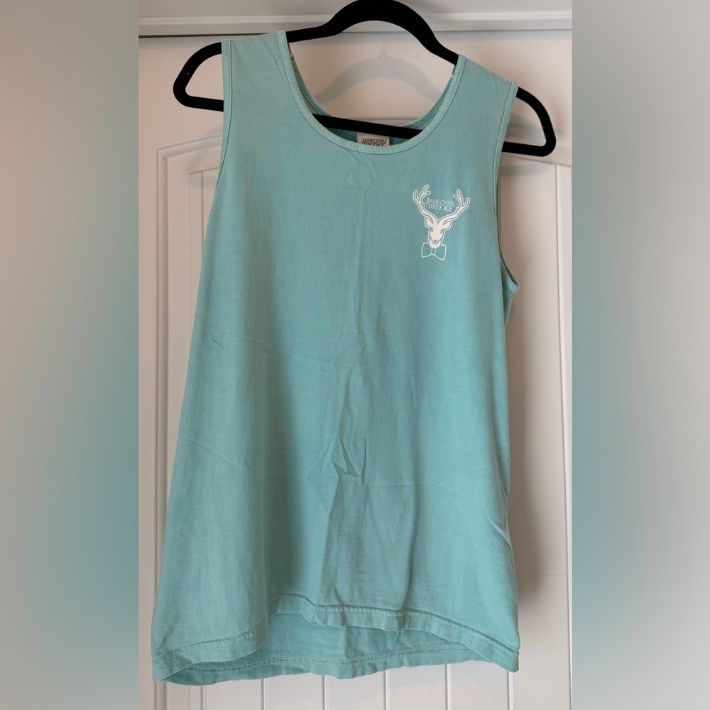 Jadelynn Brooke Teal Tank with Deer Logo